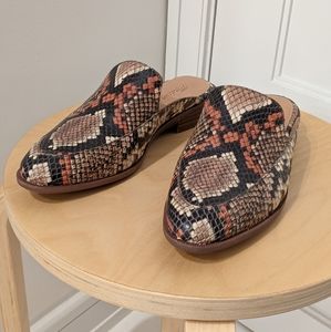 Madewell Mules in Snake Embossed Leather (Size 7)